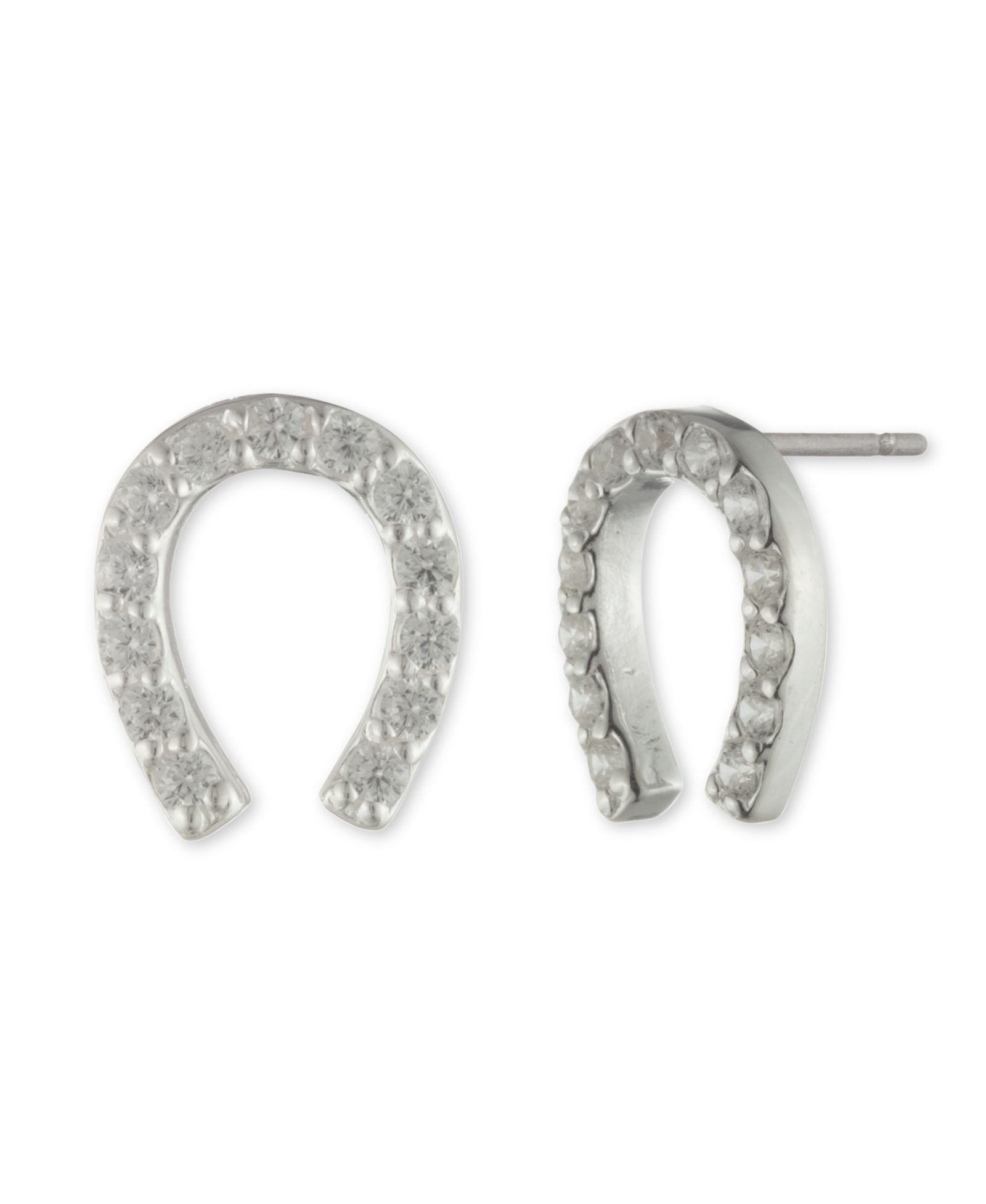 Lauren Ralph Lauren Серьги-гвоздики Cubic Zirconia Horseshoe из стерлингового серебра