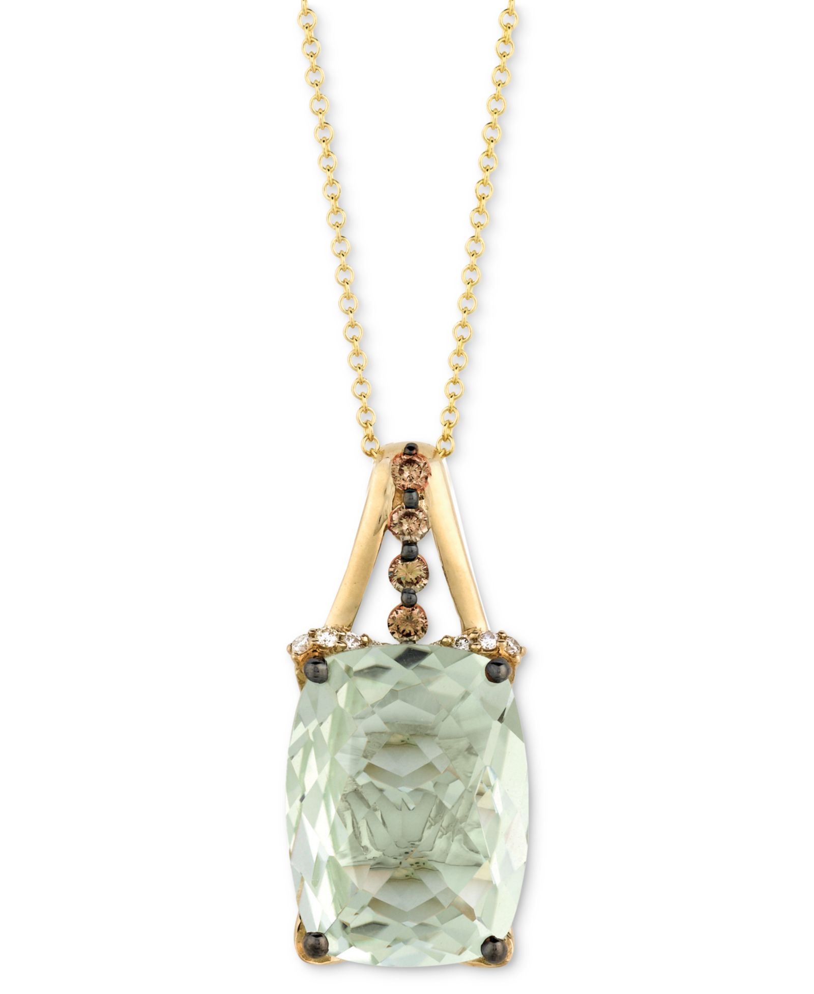 Подвеска Le Vian® Mint Julep Quartz (9-3/4 ct. t.w.) & Diamond (1/3 c.t t.w.) 18" из золота 14k