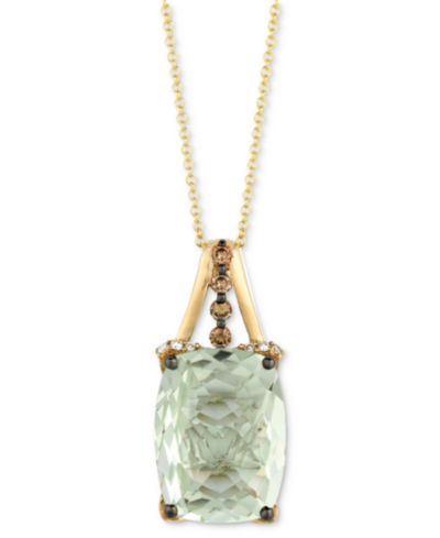 Подвеска Le Vian® Mint Julep Quartz (9-3/4 ct. t.w.) & Diamond (1/3 c.t t.w.) 18" из золота 14k