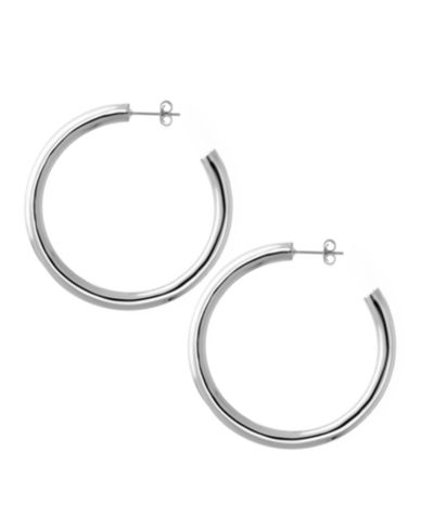 And Now This Medium Tube C Hoop Earring in 18K Gold Plate or Silver Plate
