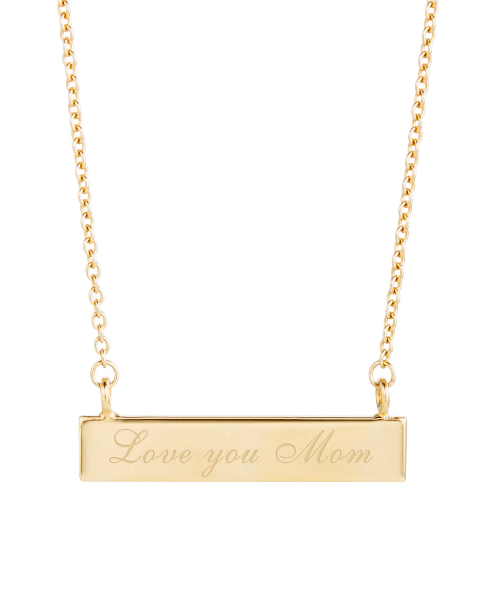 brook & york 14K Gold Plated Love You Mom Bar Necklace