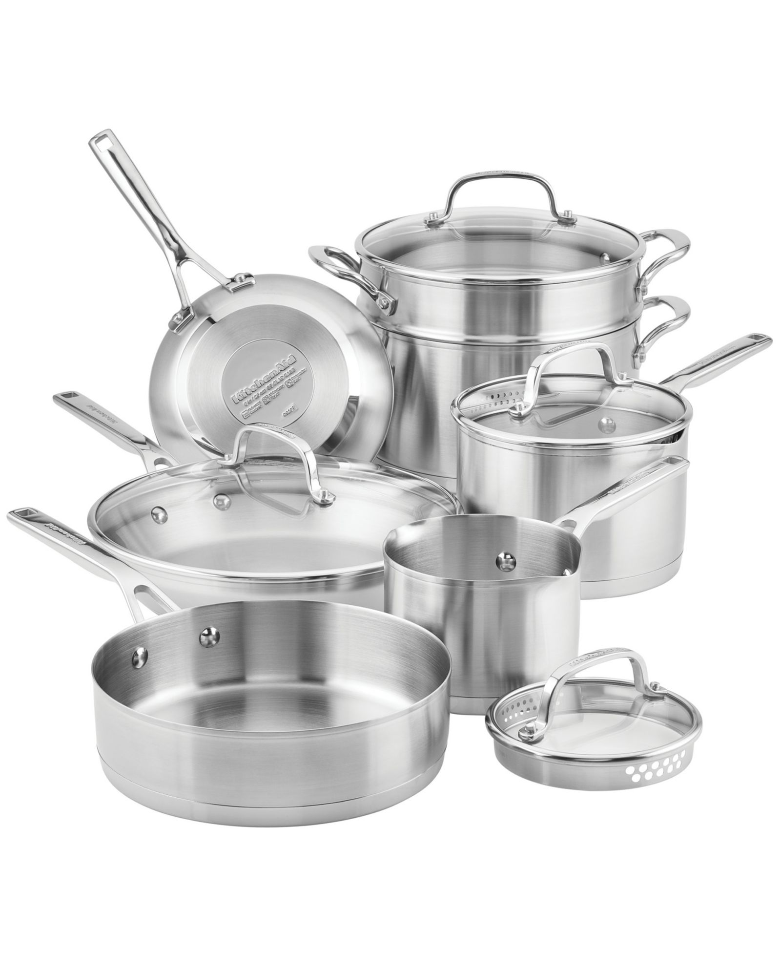 KitchenAid 3-Ply Base Stainless Steel 11 Piece Cookware Set