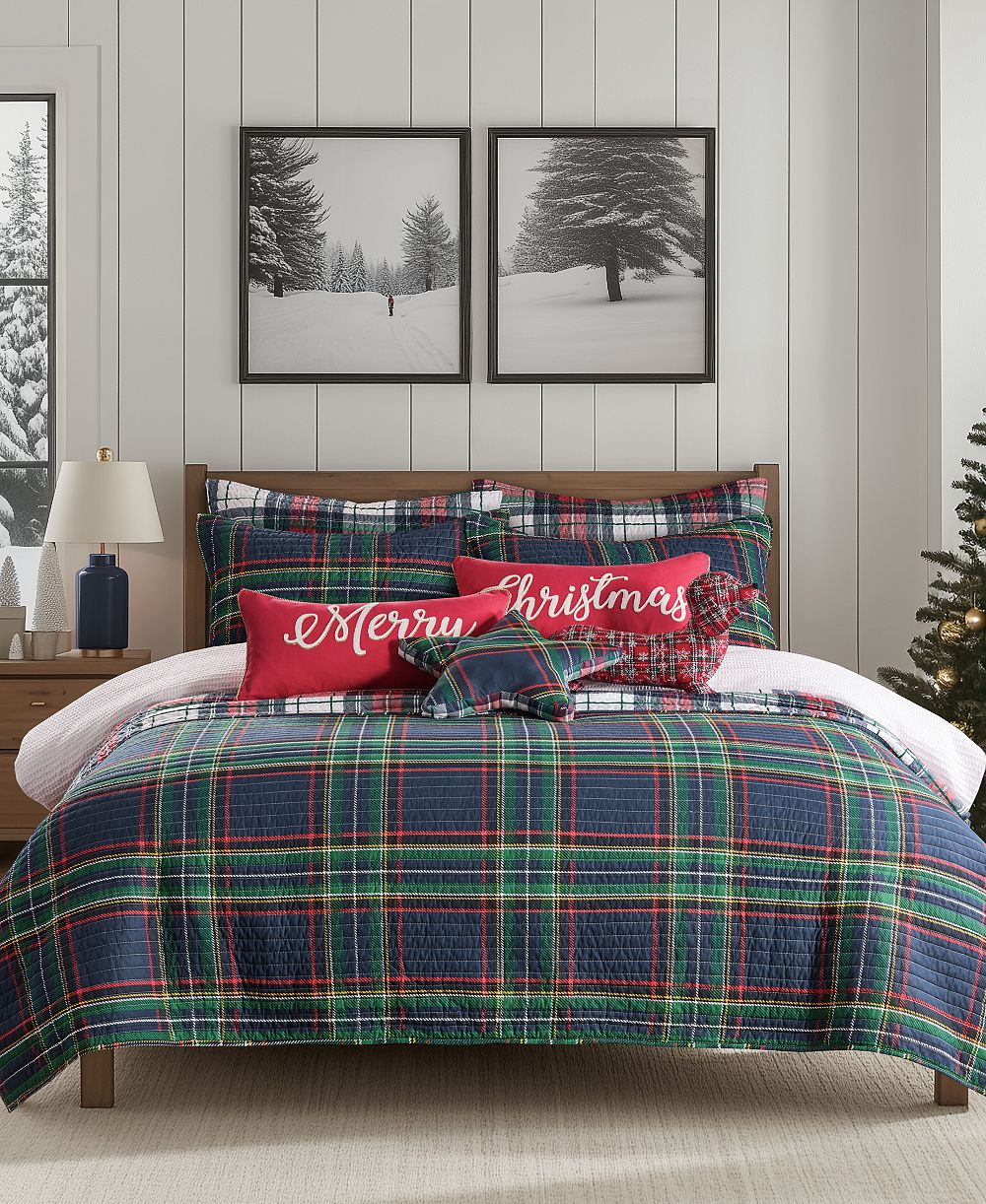 Двустороннее стеганое покрывало Levtex Home Spencer Plaid, King/California King