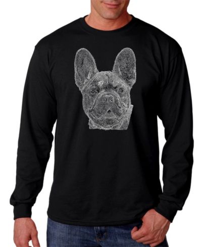 Футболка LA Pop Art Men's French Bulldog Word Art Long Sleeve