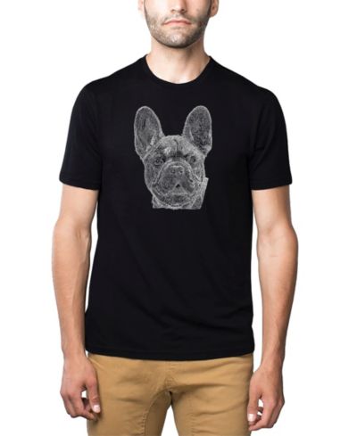 Мужская футболка LA Pop Art Cotton/Poly Blend Word Art French Bulldog