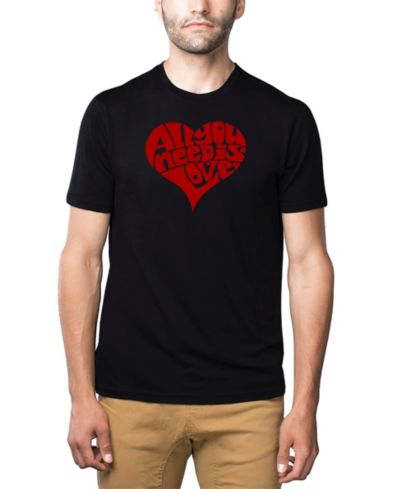Мужская футболка LA Pop Art Cotton/Poly Blend Word Art All You Need Is Love