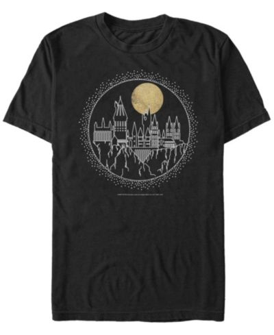 Мужская футболка Fifth Sun Deathly Hallows 2 Hogwarts Line Art Short Sleeve