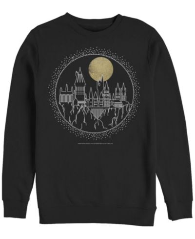 Fifth Sun Мужское флисовое худи Deathly Hallows 2 Hogwarts Line Art Crew
