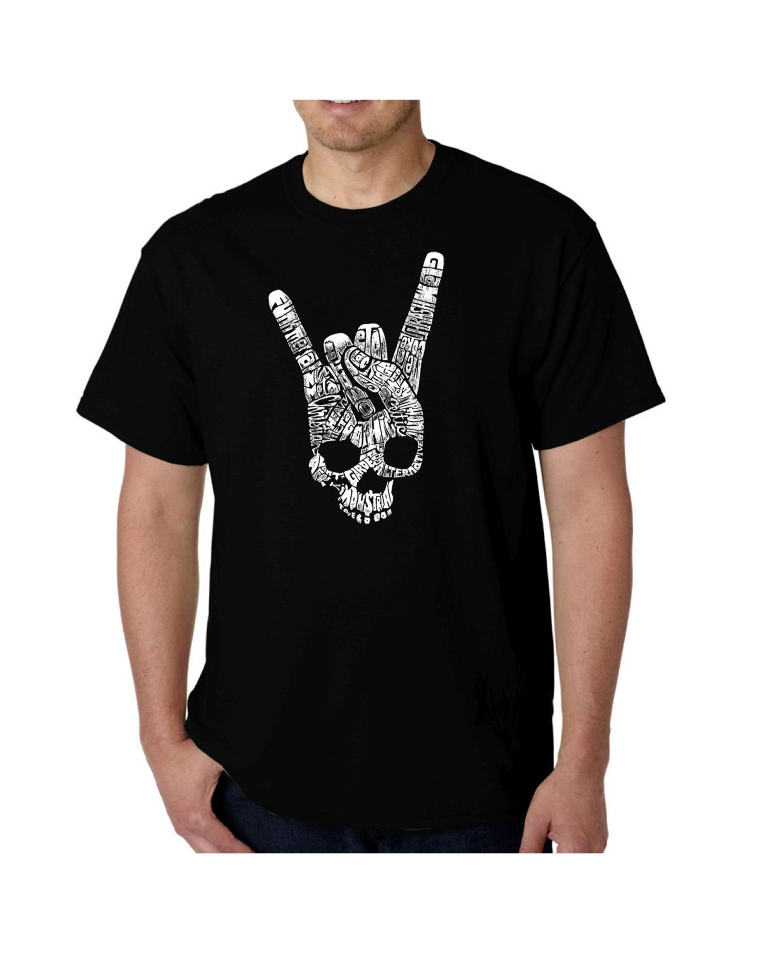 Мужская футболка LA Pop Art Heavy Metal Genres Word Art
