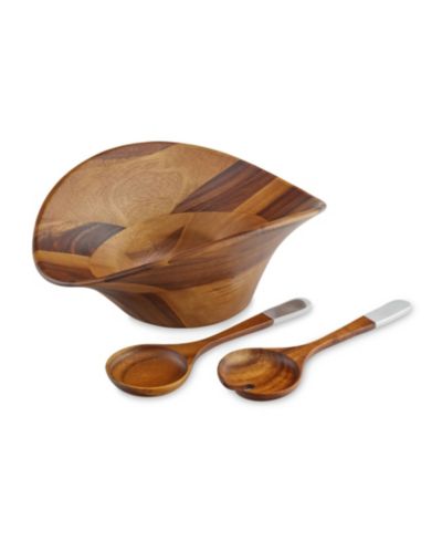 Nambé Ripple Salad Bowl with Servers