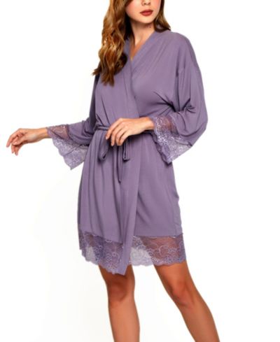 Халат iCollection Women's Olivia Soft Viscose Lingerie Wrap