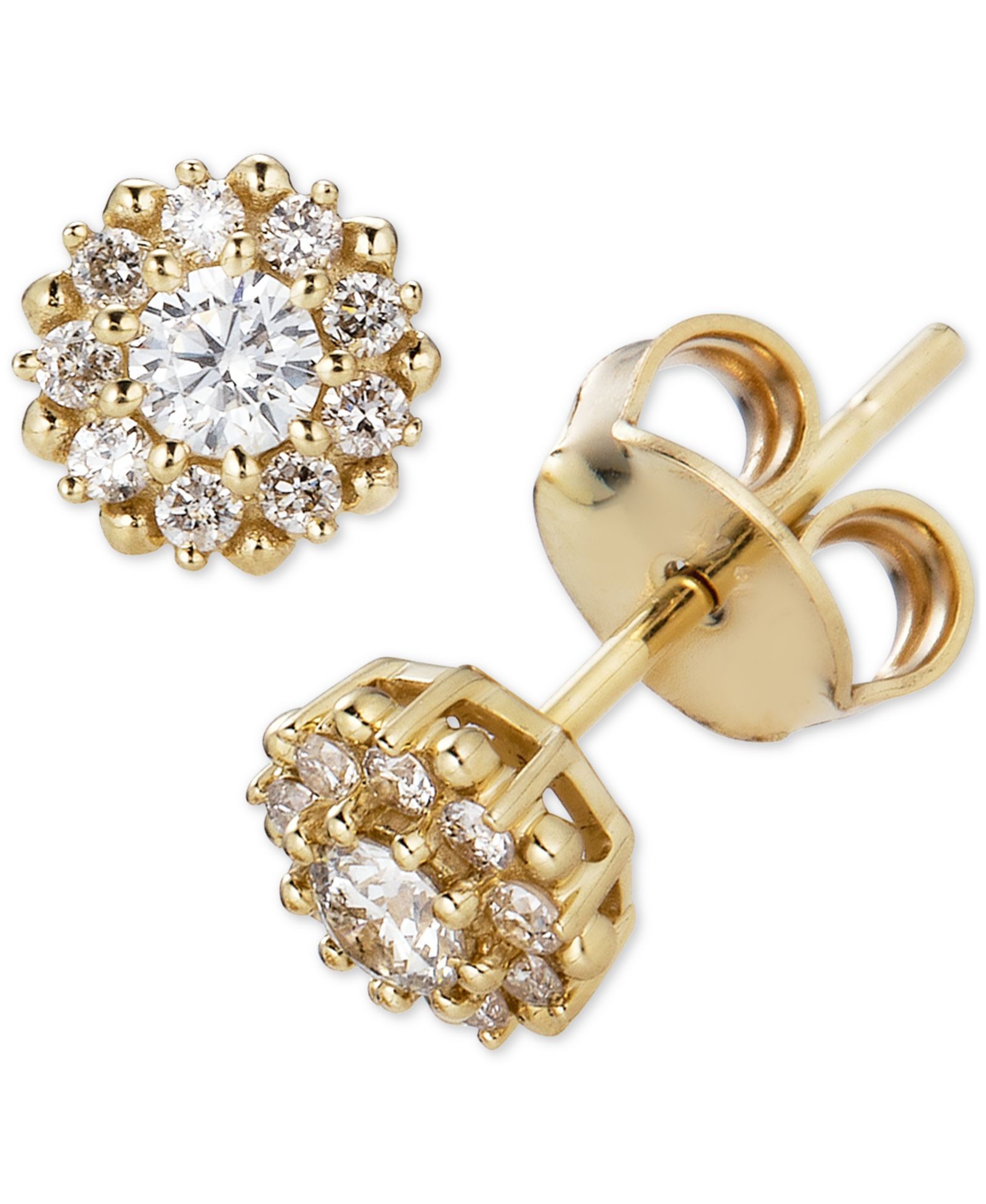 Серьги-гвоздики Diamond Halo 14k Gold (1/3 ct. t.w.)