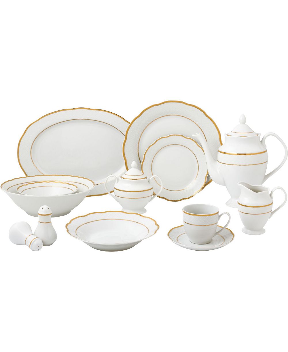Lorren Home Trends набор столовой из фарфора Gloria Wavy, 57 предметов, на 8 персон