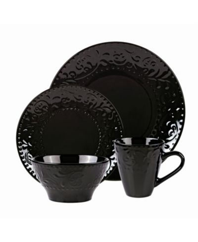 Lorren Home Trends Scroll 16 Pc. Dinnerware Set, Service for 4
