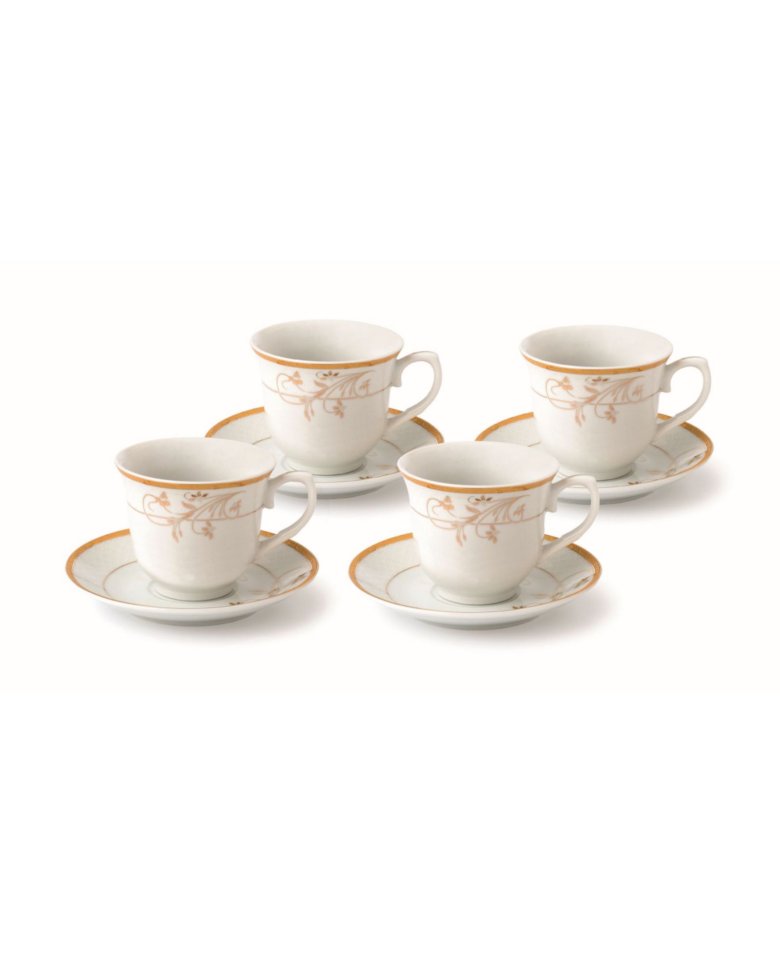Набор из 4-х чашек и блюдец Lorren Home Trends Floral 8oz