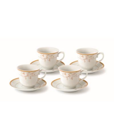 Набор из 4-х чашек и блюдец Lorren Home Trends Floral 8oz