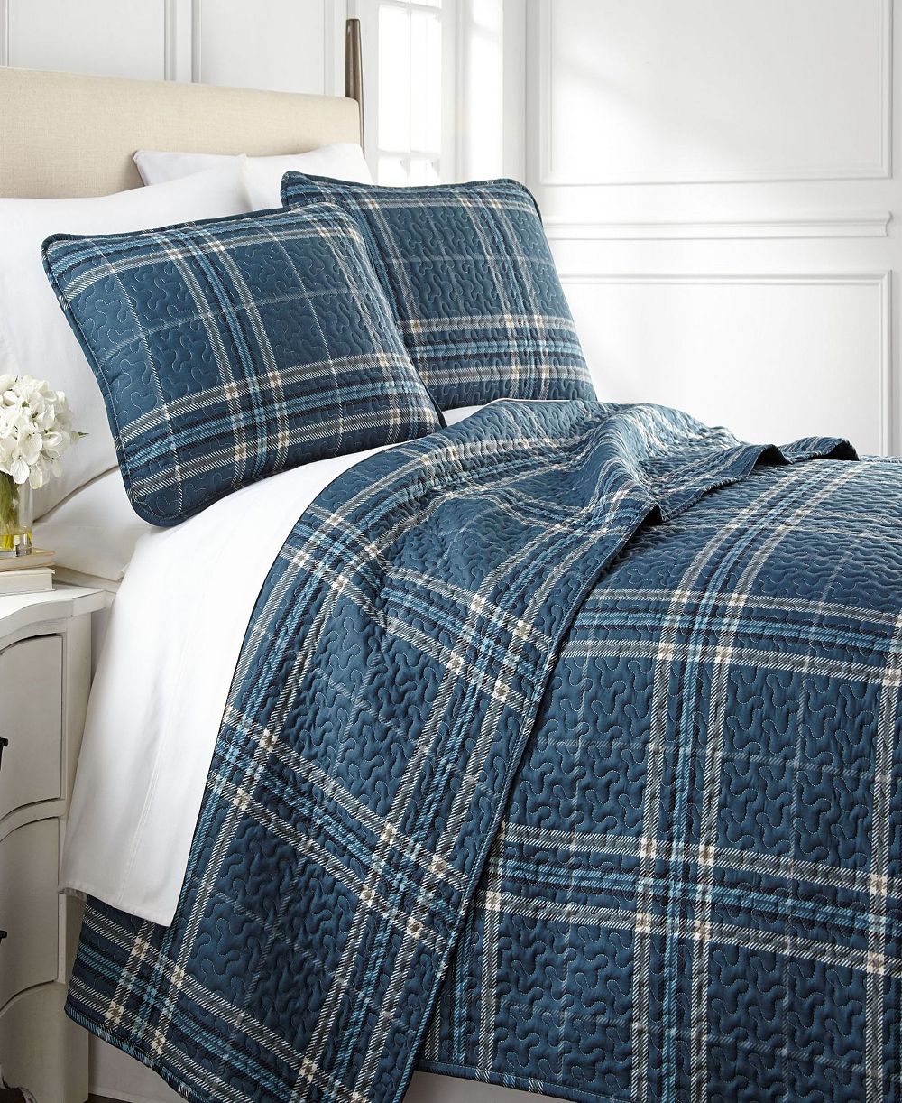 Southshore Fine Linens набор из 3 стеганых покрывал Vilano Plaid, Queen