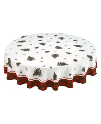 Spode Christmas Tree Tartan многоцветная круглая скатерть, 70"