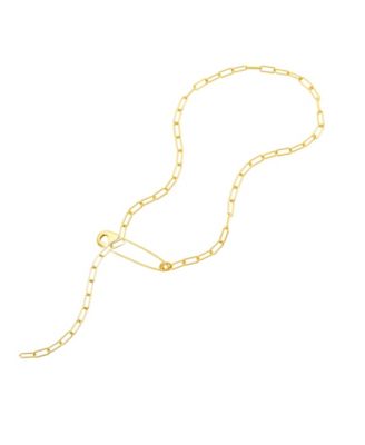 ADORNIA Safety Pin Paper Clip Lariat Necklace