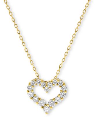 Diamond Heart Pendant Necklace (1/2 ct. t.w.) in 14K Gold or 14K White Gold