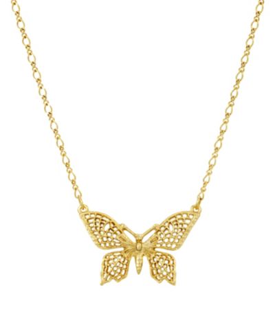 2028 Женская подвеска Butterfly с филигранью Gold Tone
