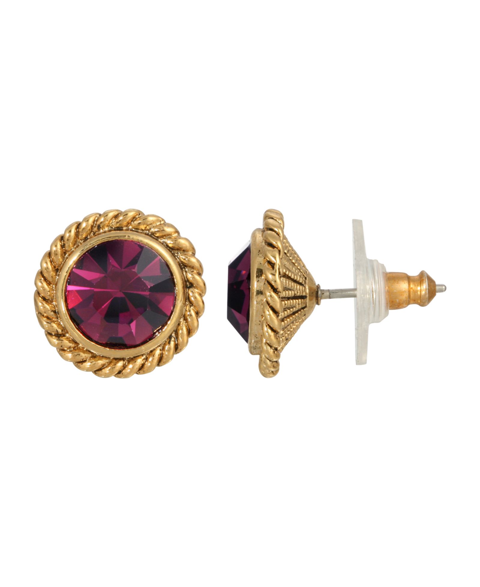 2028 Women's 14K Gold-tone Purple Small Round Stud Earrings