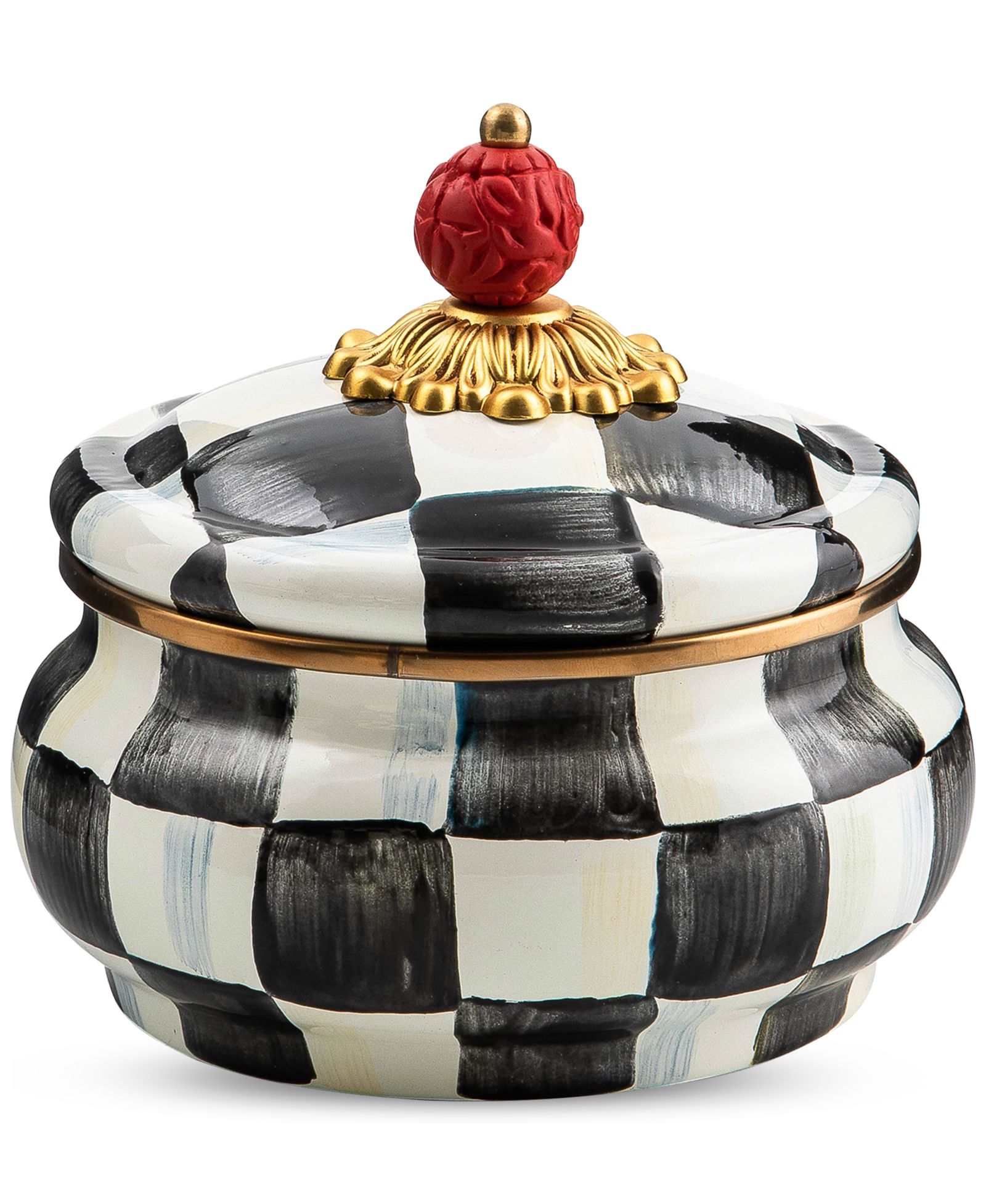 Mackenzie-Childs Courtly Check банка Squashed Pot
