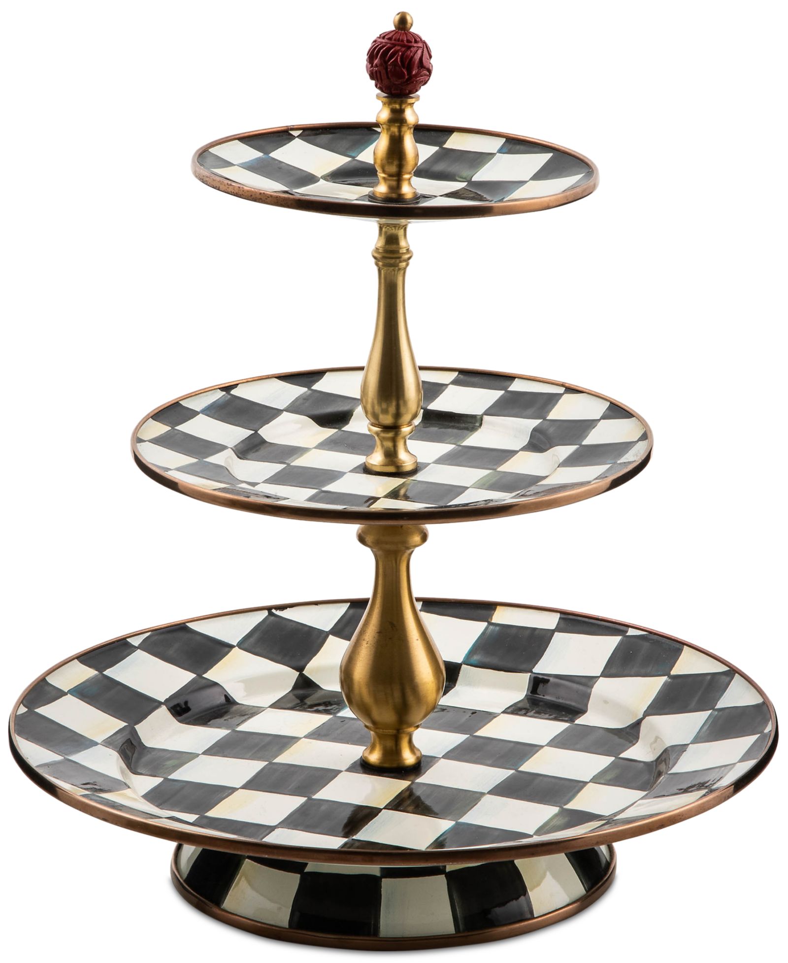 MacKenzie-Childs трехъярусная подставка Courtly Check