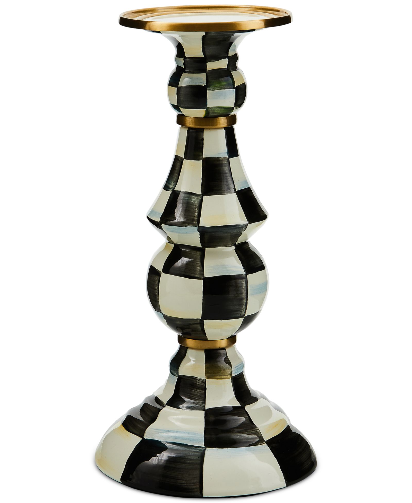 Mackenzie-Childs Подсвечник Pillar Courtly Check Large