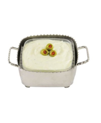 Small Square Beaded Candy, Dip Bowl and Spoon