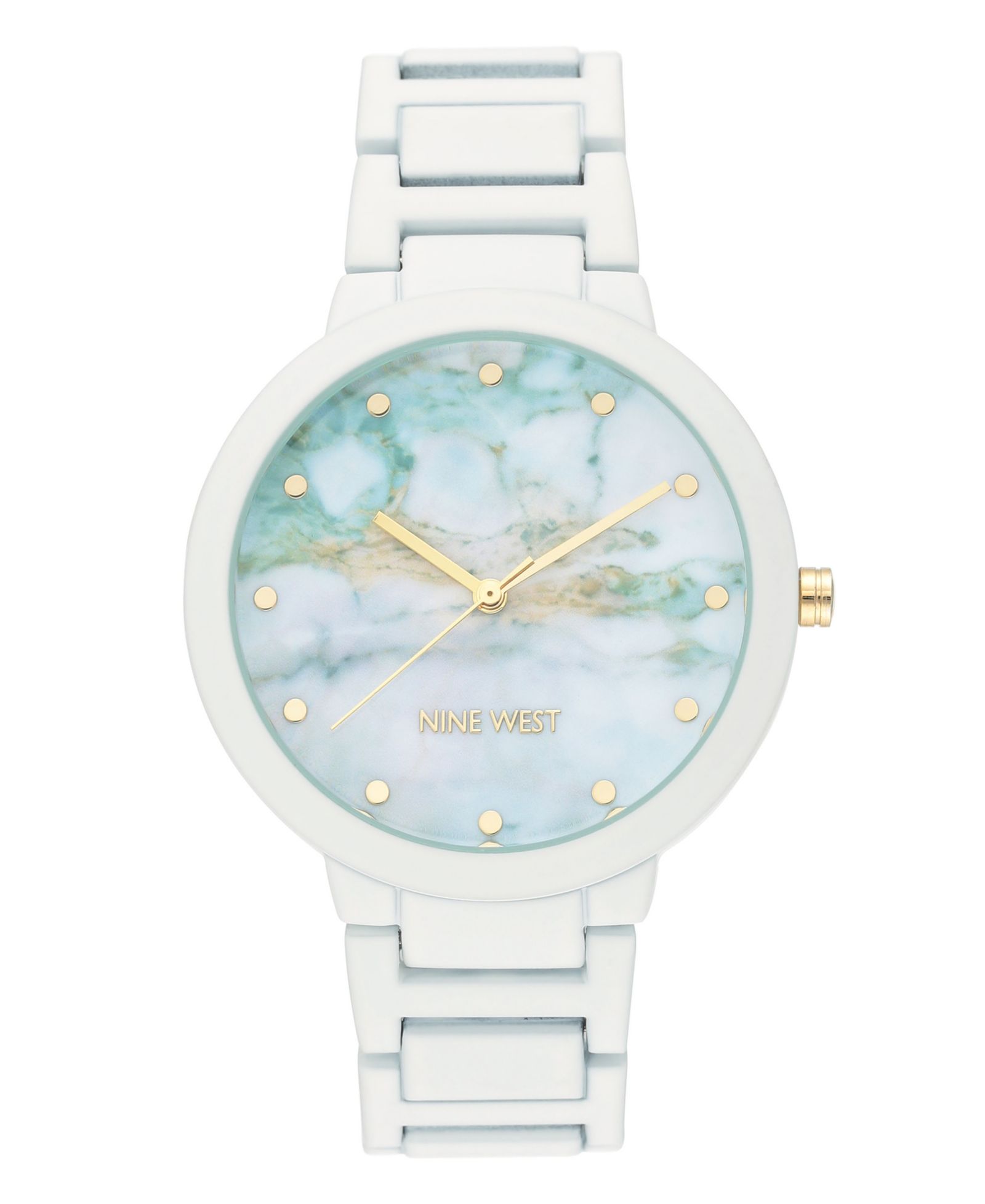 Женские часы Nine West White Rubberized Bracelet Watch, 40.5mm
