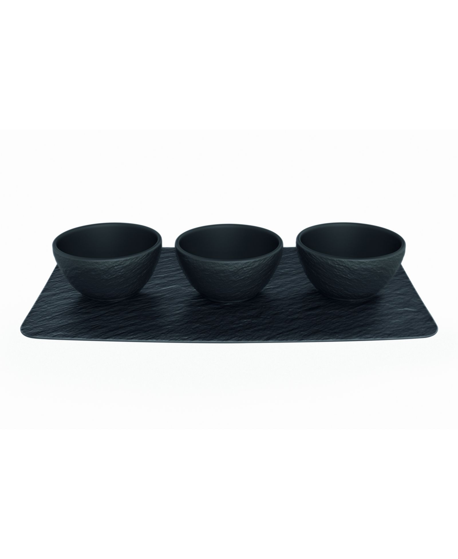 Villeroy & Boch Manufacture Rock Dip Bowls & Tray Set, 4 Pieces