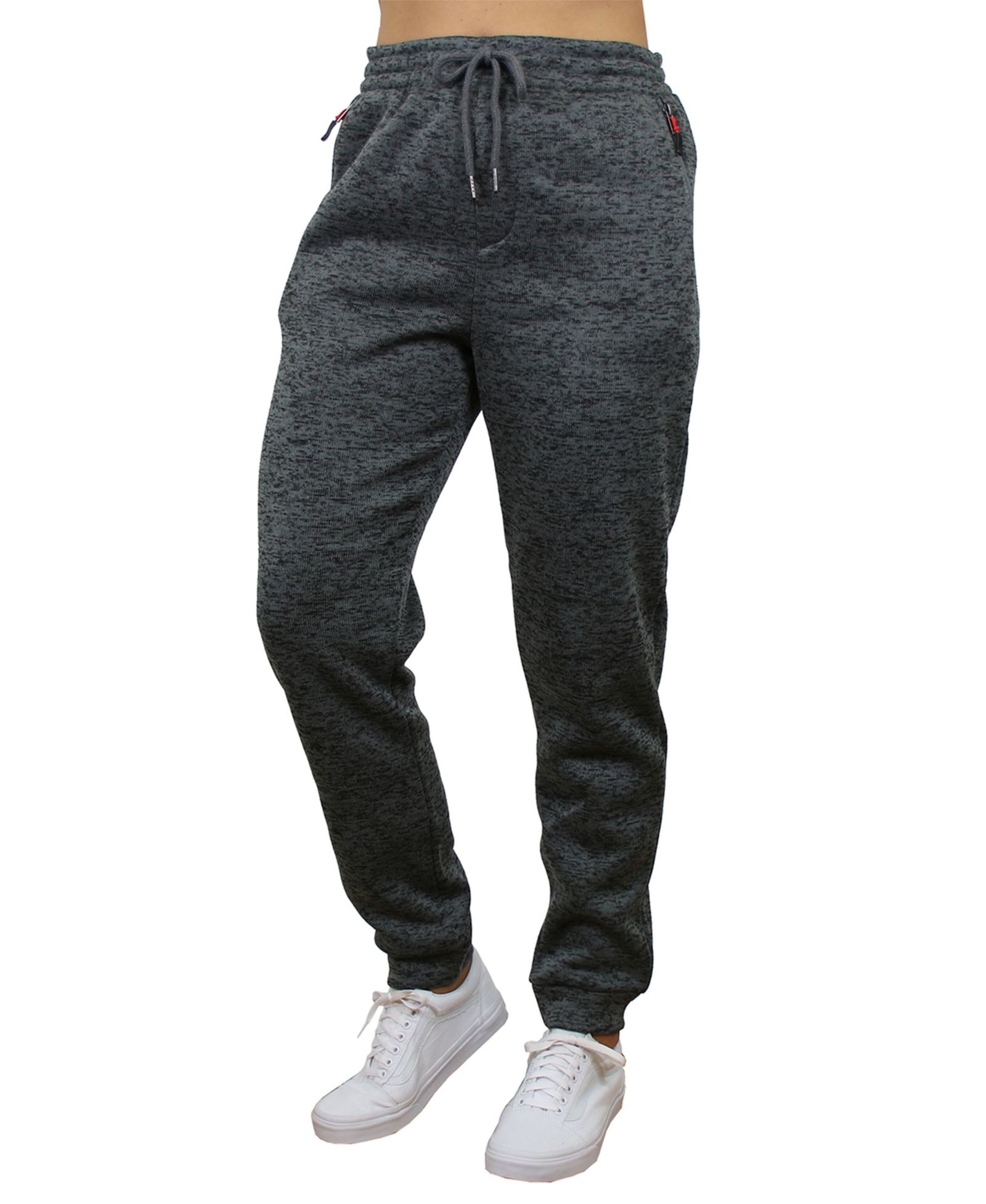 Женские джоггеры Galaxy by Harvic Loose Fit Marled Fleece с карманами на молнии