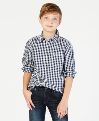 Мужская рубашка Tommy Hilfiger Big Boys Baxter Gingham Button-Down Shirt