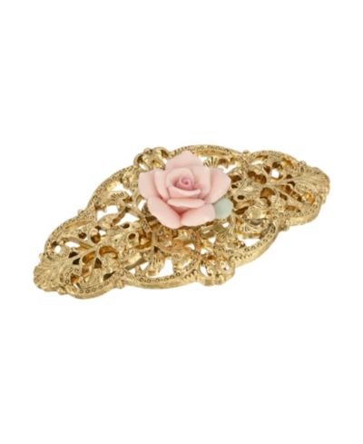 Женский заколка для волос Rose из Gold-Tone Porcelain