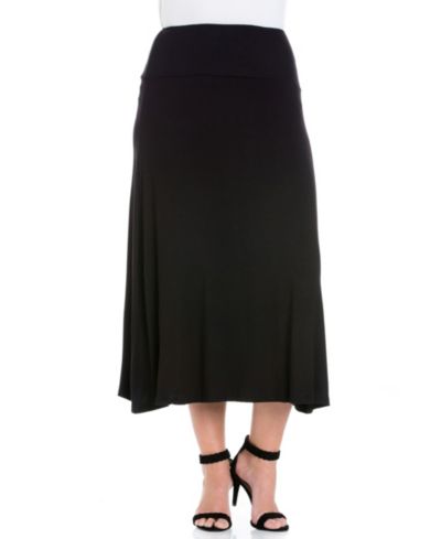 24seven Comfort Apparel Plus Size Maxi Skirt