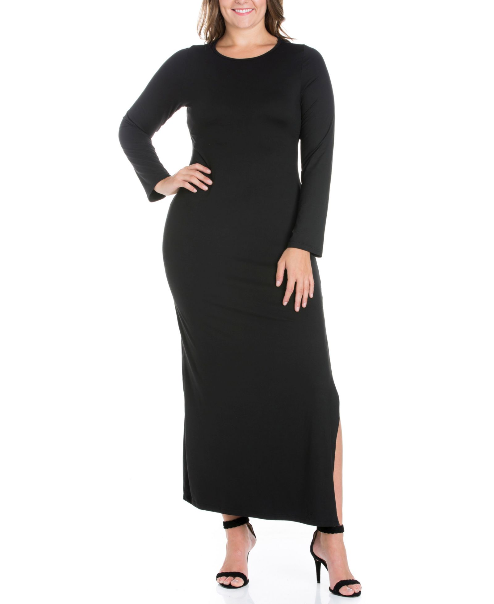 Women's Plus Size Side Slit Fitted Maxi Dress