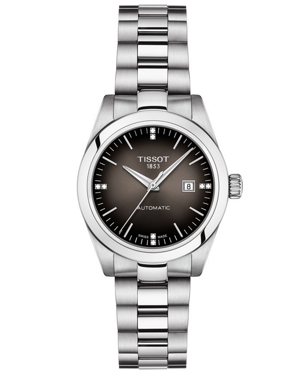 Tissot Women's Swiss Automatic T-My Lady Diamond Accent Stainless Steel Bracelet Watch 29mm Gift Set