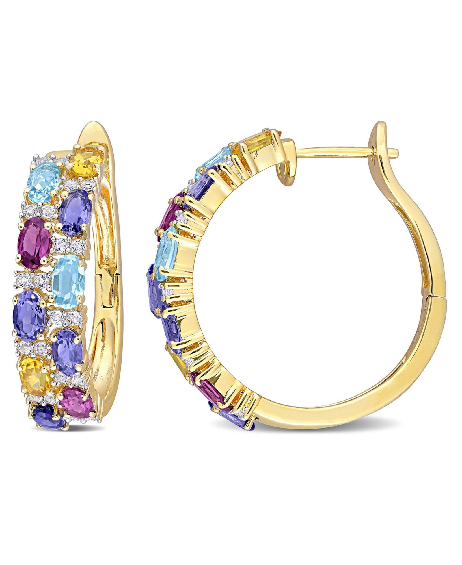 Серьги-кольца Multi Gemstone Hoop