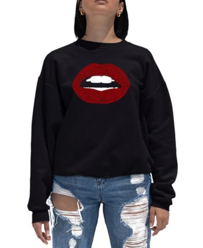 Женская толстовка Women's Word Art Crewneck Fabulous Lips