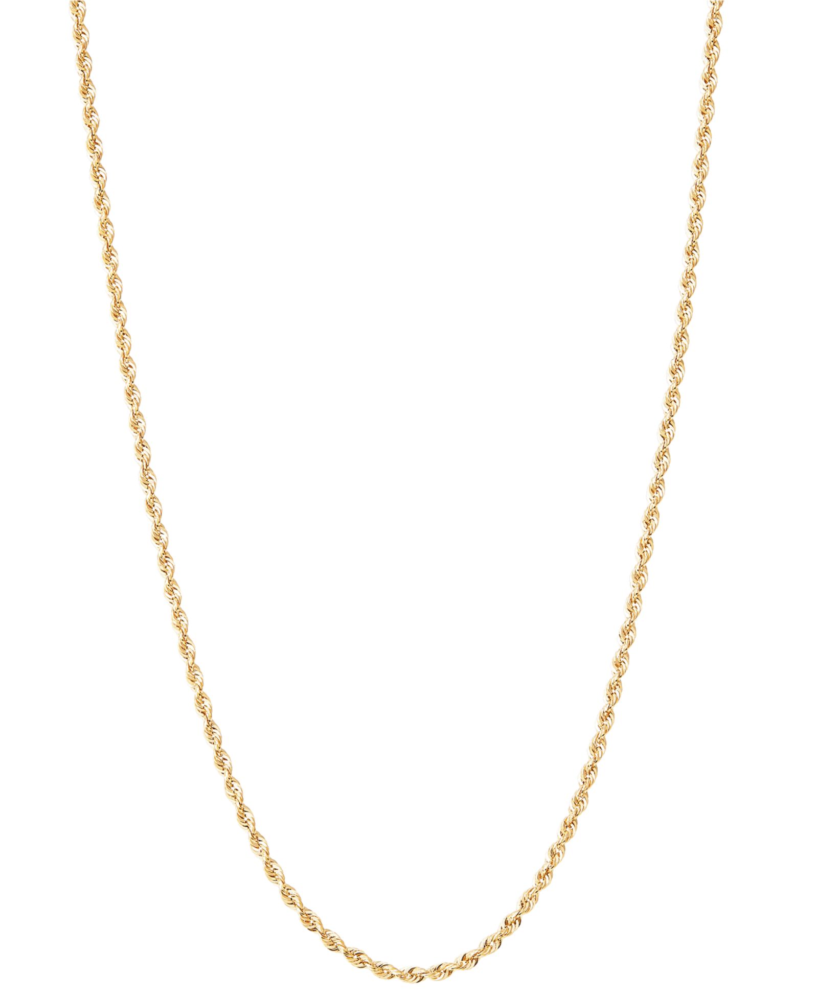 Lightweight Rope Link 18" Chain Necklace in 10k Gold