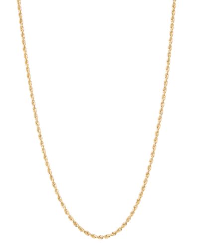Lightweight Rope Link 18" Chain Necklace in 10k Gold