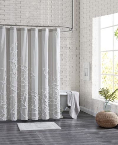 Peri Home Chenille Rose Shower Curtain, 72" x 72"