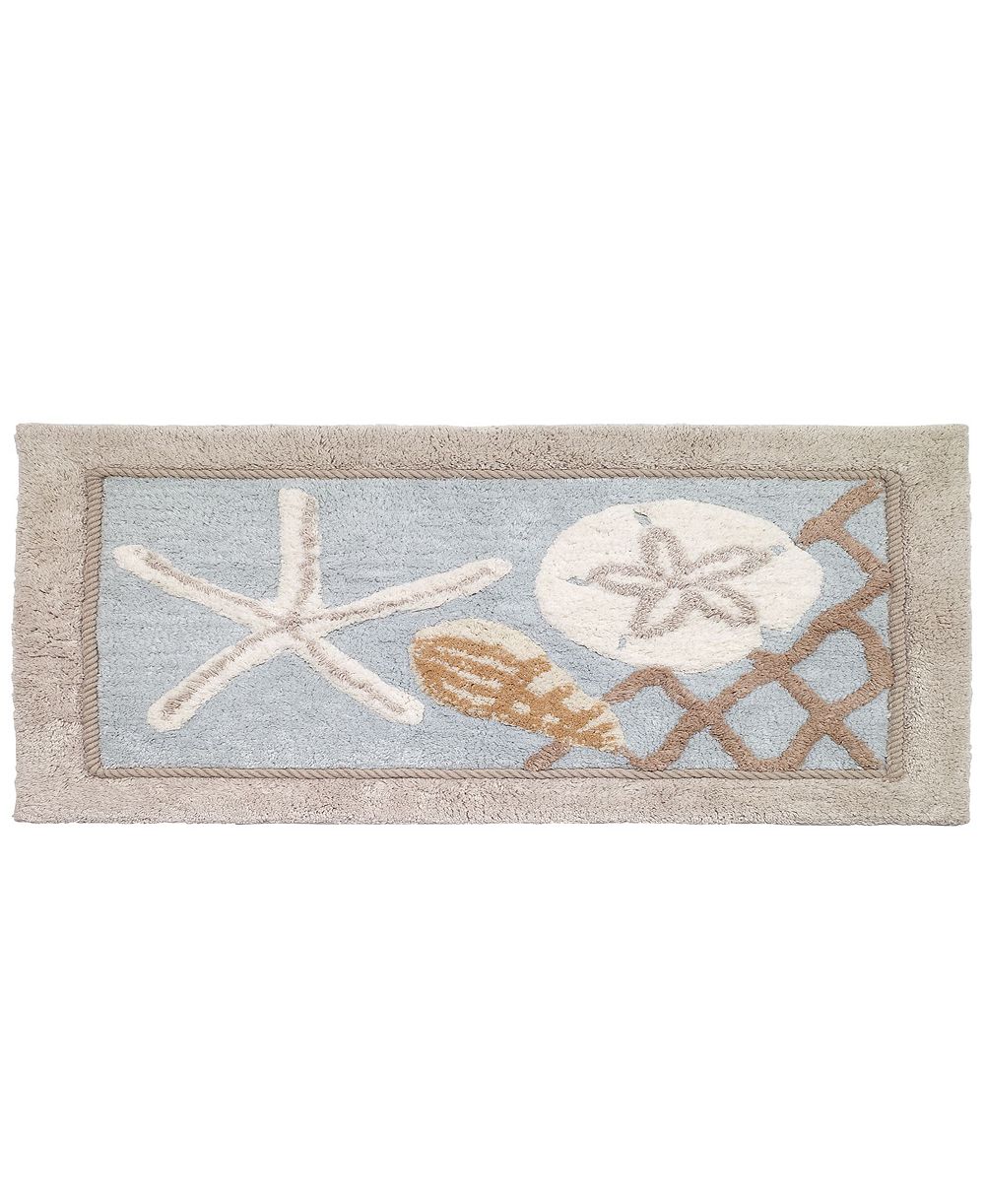 Коврик для ванной Avanti Seaglass Seashell and Netting, 24" x 60"