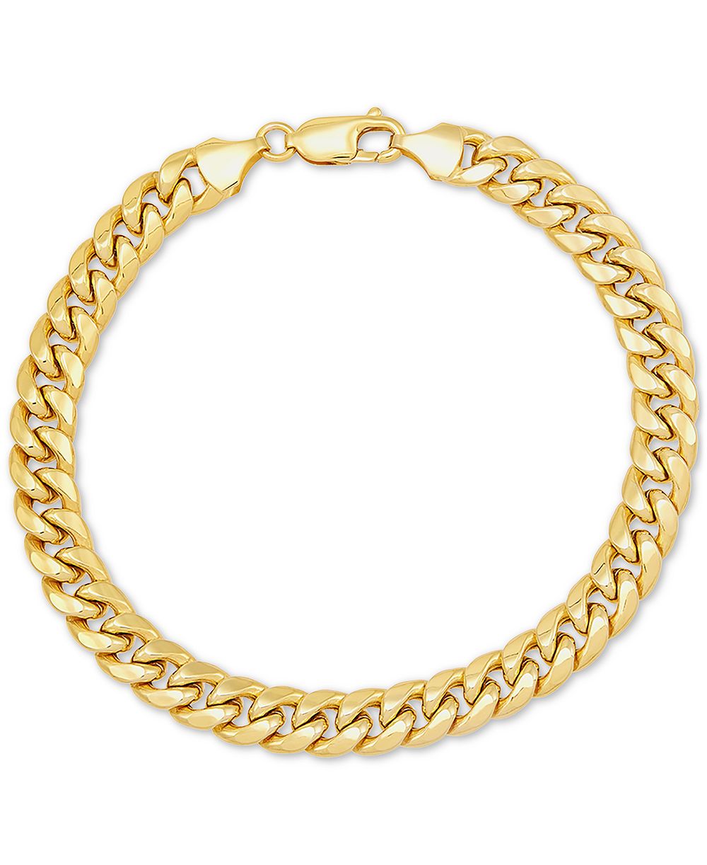 Lightweight Miami Cuban Link 7-1/2" Chain Bracelet (7mm) in 10k Gold