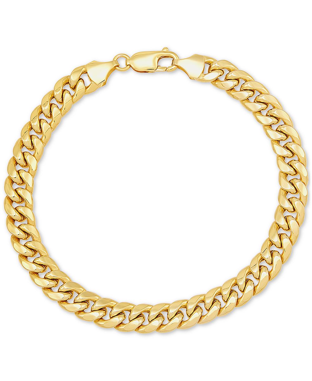 Lightweight Men's Miami Cuban Link 9-1/2" Chain Bracelet (7mm) in 10k Gold