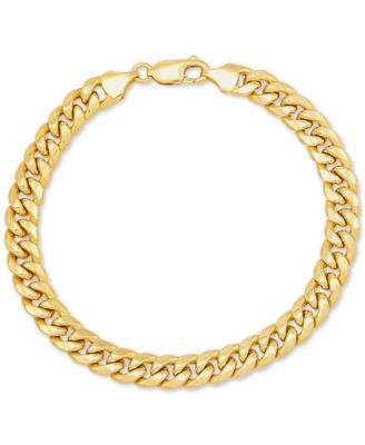 Lightweight Men's Miami Cuban Link 9-1/2" Chain Bracelet (7mm) in 10k Gold