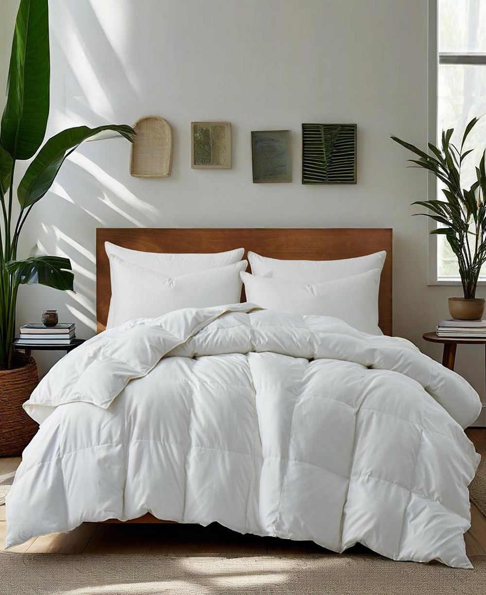 Unikome Lightweight White Goose Feather and Down Comforter, King