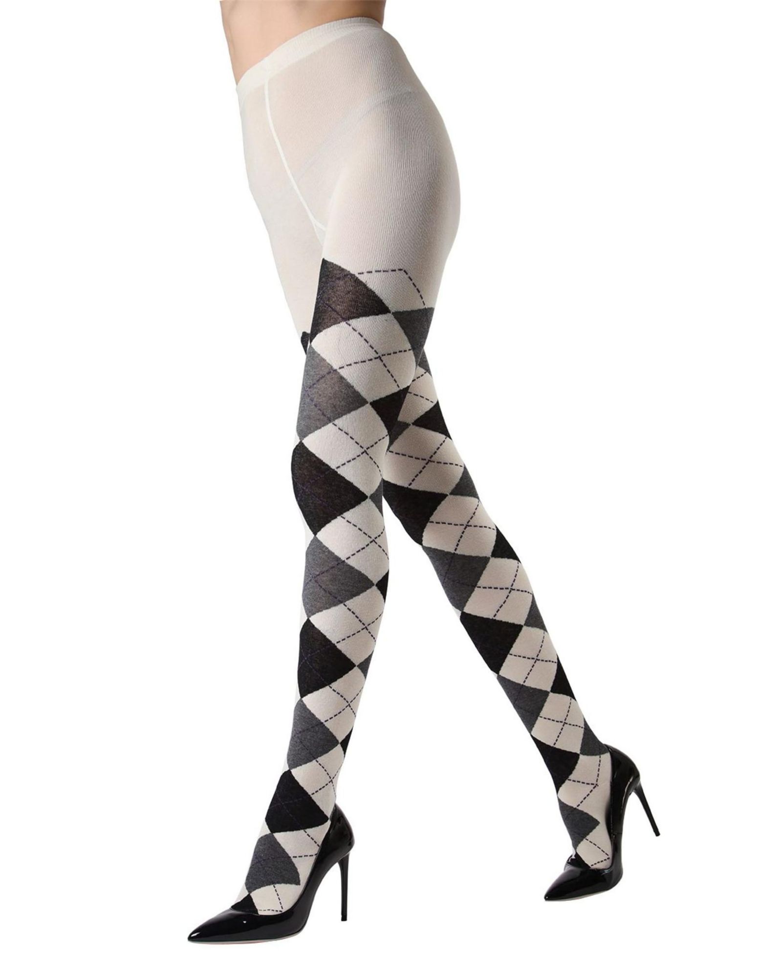 MeMoi Женские Textured Argyle Patterned Sweater Tights