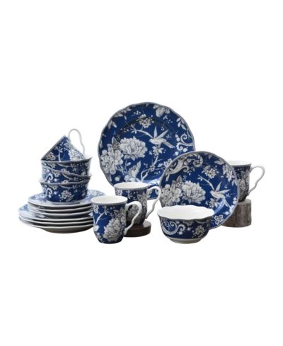 222 Fifth Adelaide Toile 16 Pc. Dinnerware Set, Service for 4